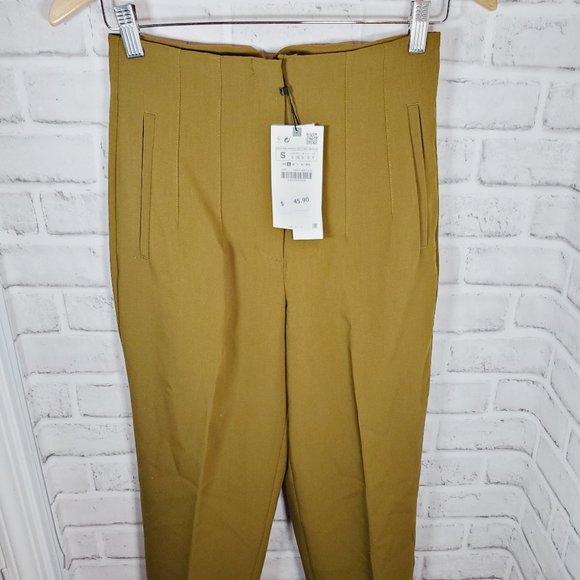 zara nwt high waisted pants size small 7901 / 432 - Picture 2 of 6
